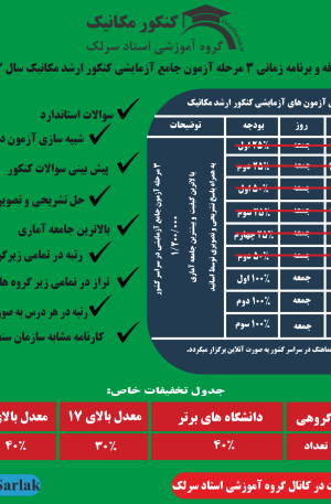 ثبت نام 3 مرحله  آزمون جامع آزمایشی شبیه ساز کنکور ارشد مهندسی مکانیک(5 بهمن، 19 بهمن و 26 بهمن)