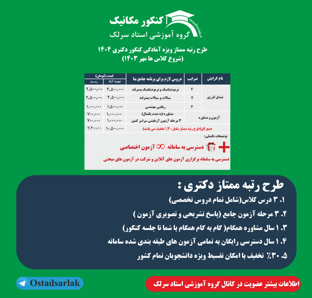 کنکور دکتری تبدیل انرژی