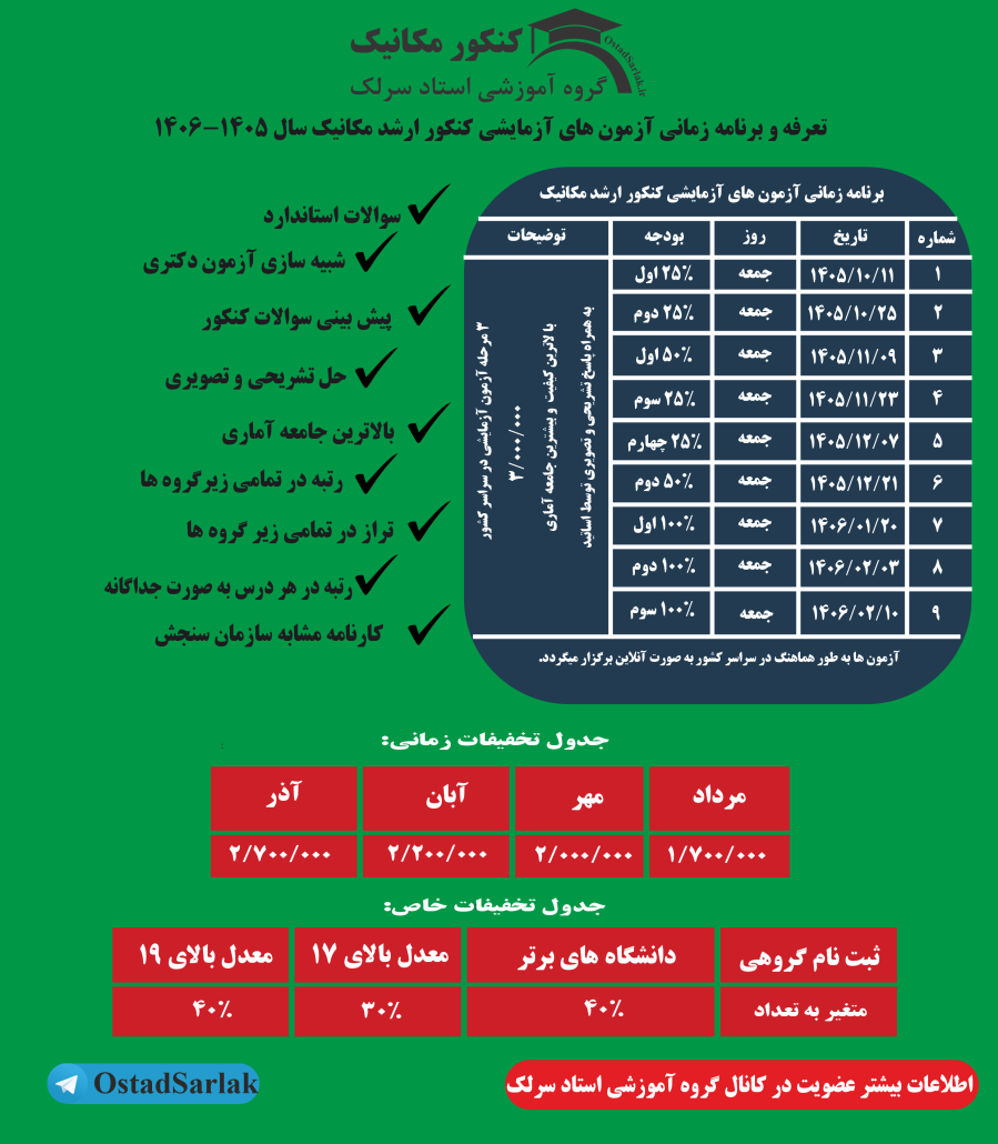 آزمون آزمایشی کنکور ارشد مکانیک